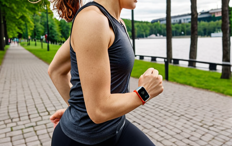 **Image Prompt:** A person jogging in a park in Stockholm, wearing a stylish smartwatch. The smartwatch displays real-time fitness data, like heart rate and steps. In the background, modern Scandinavian architecture blends with natural greenery. Focus on conveying a sense of healthy living and seamless integration of technology into daily life.